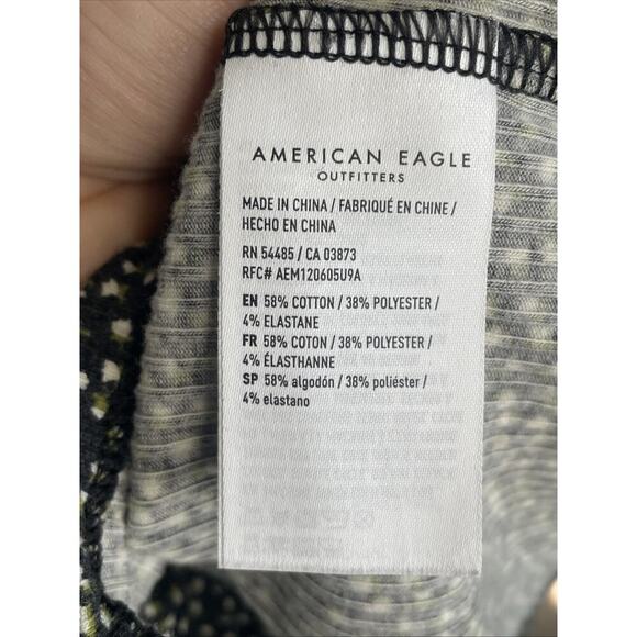 American Eagle Women's 90s Floral Button Down Mini Dress Sz M Y2K Ribbed Stretch - Picture 10 of 11